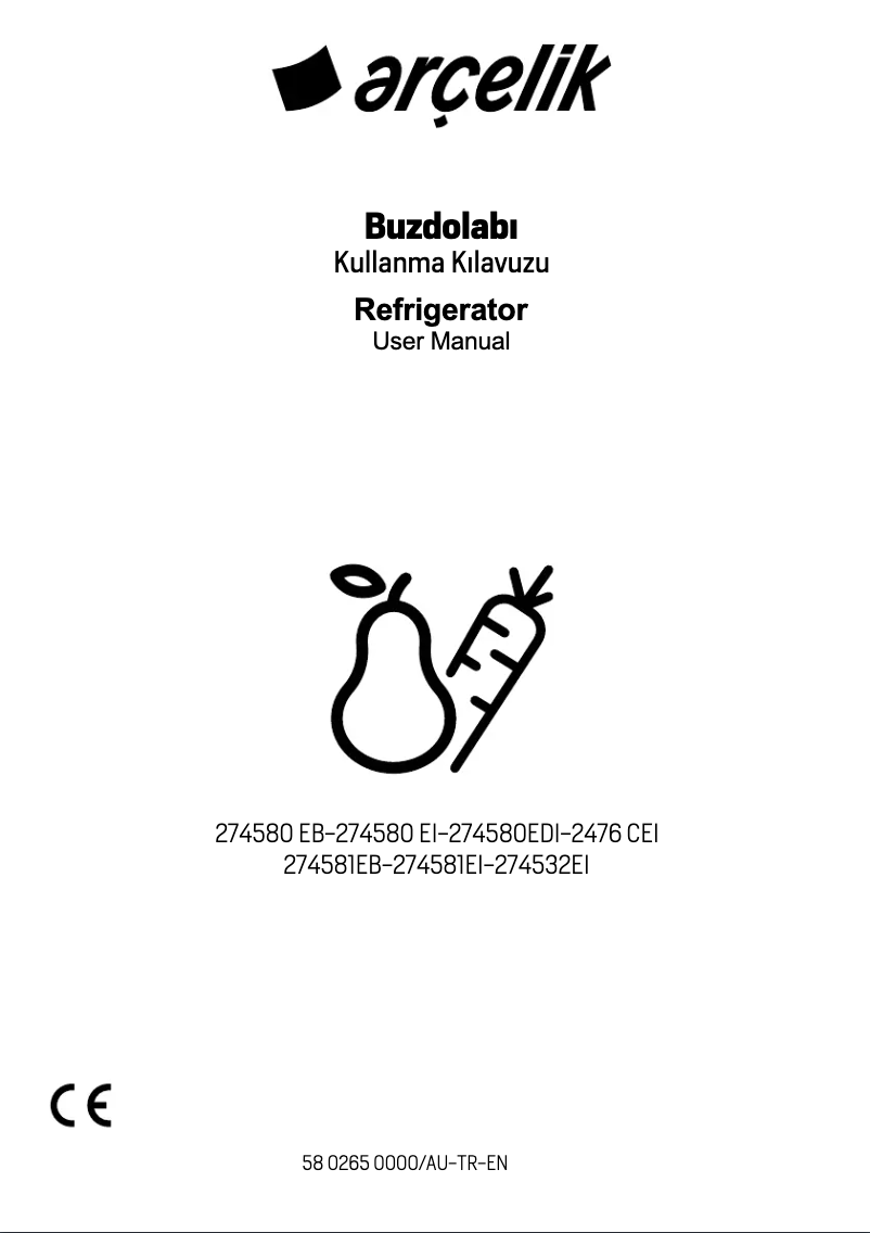 Page n°1 - Manuel utilisateur Arçelik 274580 EDI