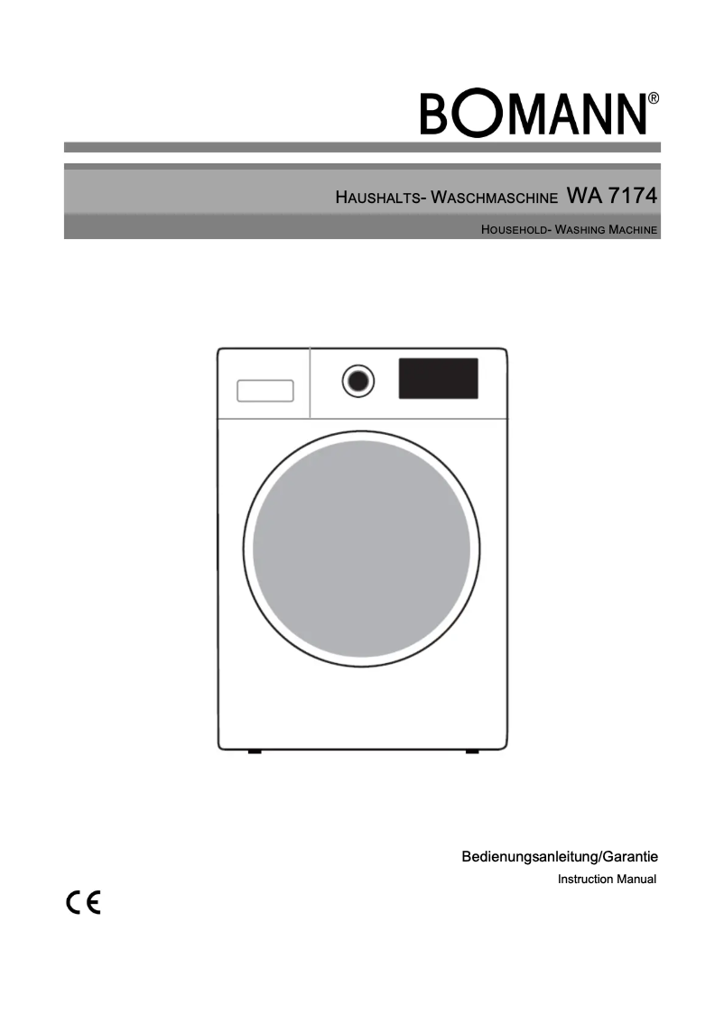 Page n°1 - Manuel utilisateur Bomann WA 7174