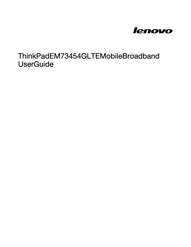 Page 1 de la notice Manuel utilisateur Lenovo ThinkPad EM7345 (LTE/HSPA+)