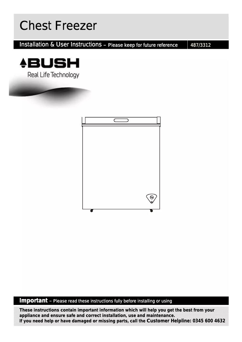 Page 1 de la notice Manuel utilisateur Bush BCF60L