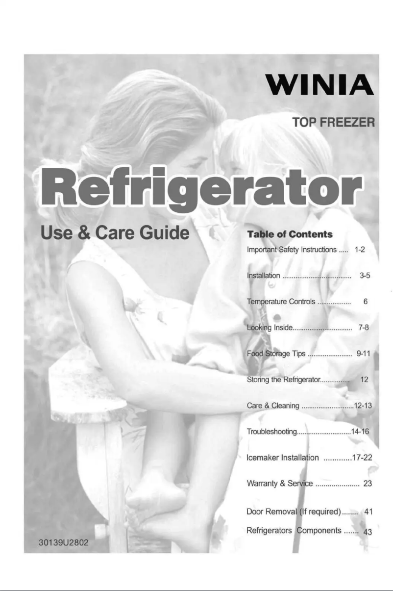 Page 1 de la notice Manuel utilisateur Winia WRTG18HBWCD