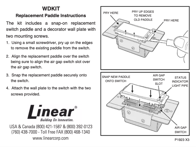 Page n°1 - Manuel utilisateur Nortek WDKIT