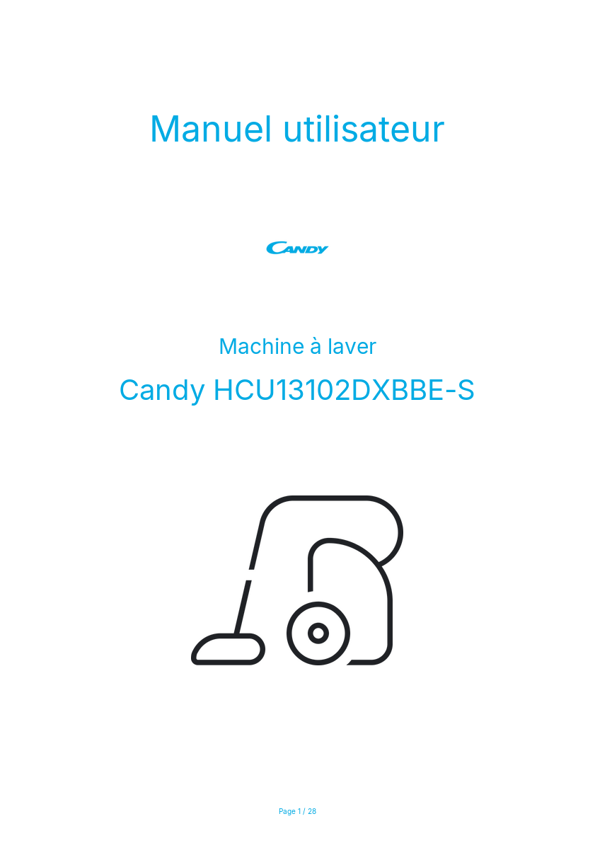 Page n°1 - Manuel utilisateur Candy HCU13102DXBBE-S