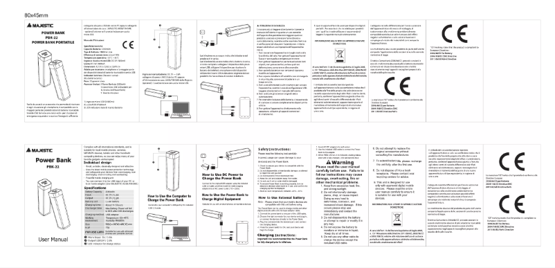 Page 1 de la notice Manuel utilisateur Majestic PBK-22