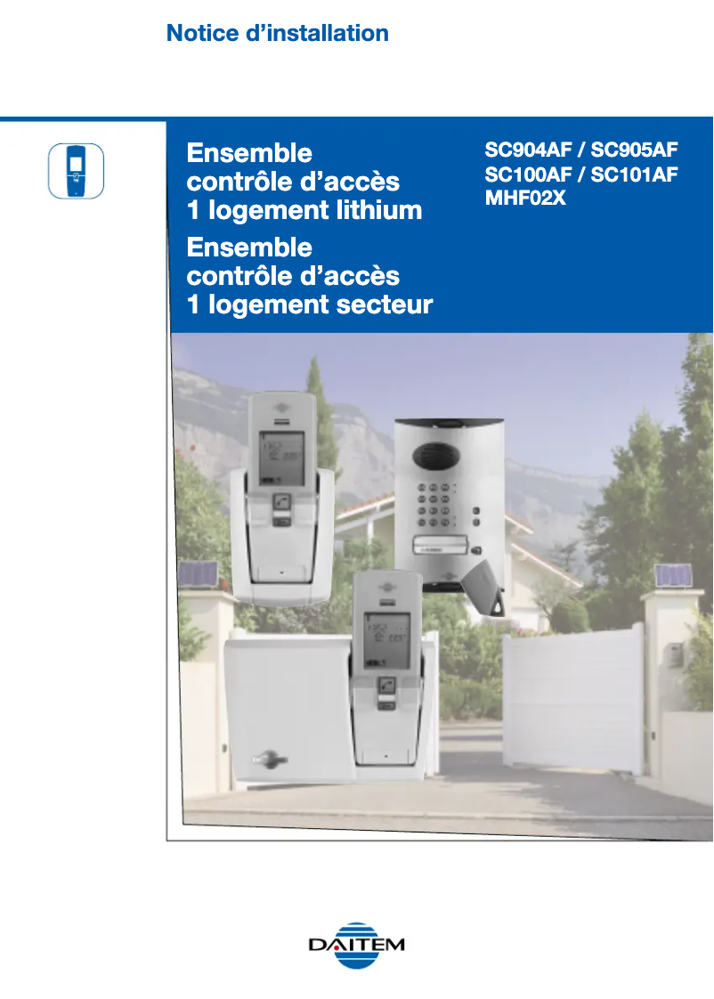 Page 1 de la notice Guide d'installation Hager MHF02X