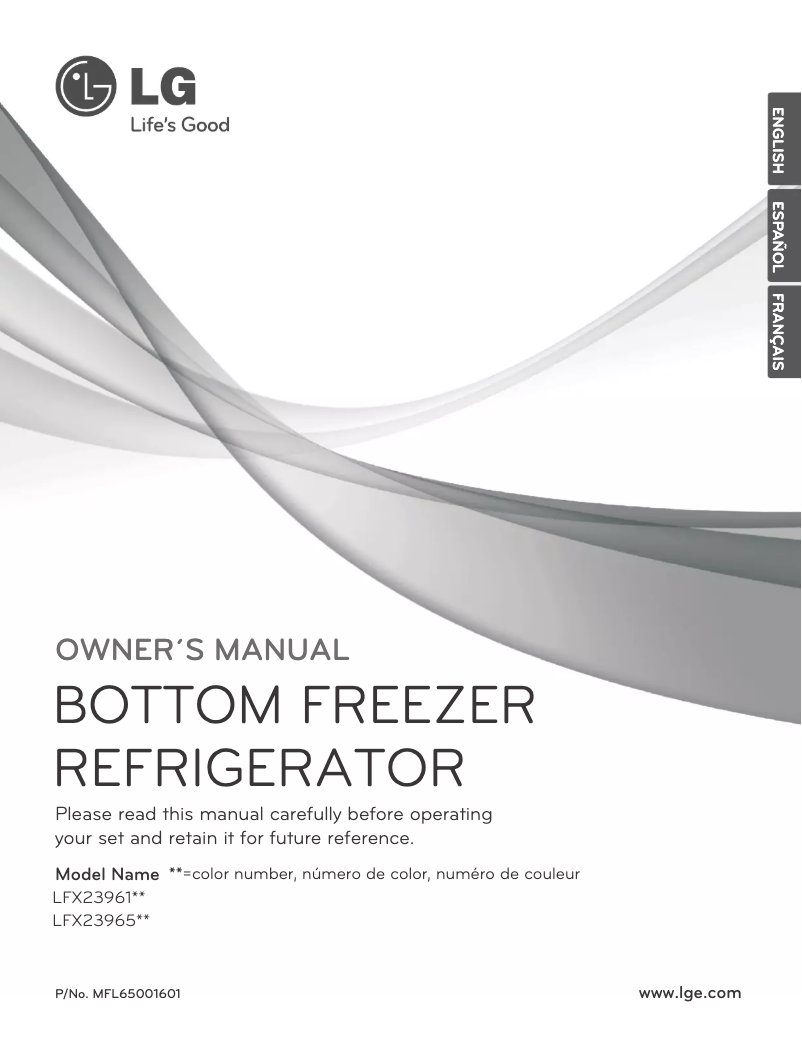 Page 1 de la notice Manuel utilisateur LG LFX23965SW