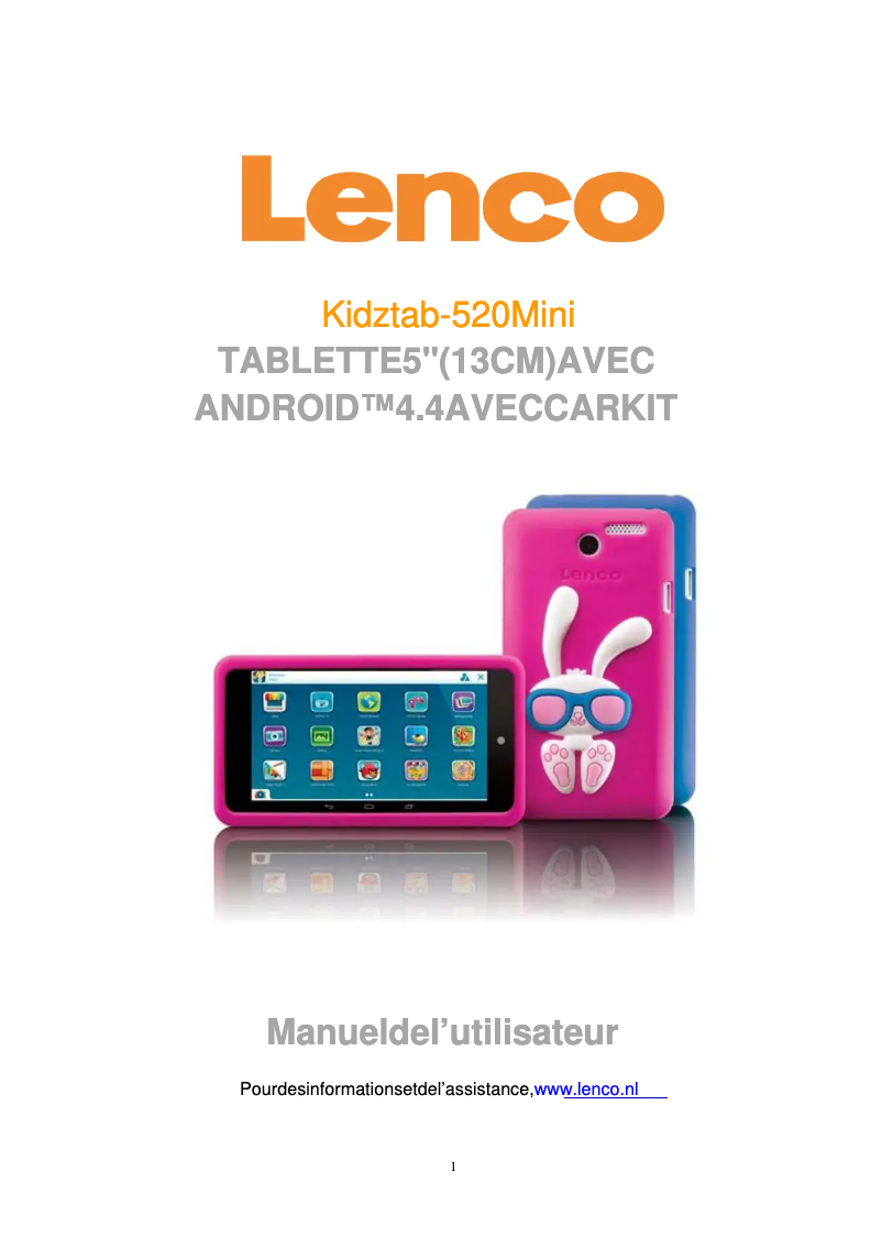 Page n°1 - Manuel utilisateur Lenco Kidztab-520 Mini