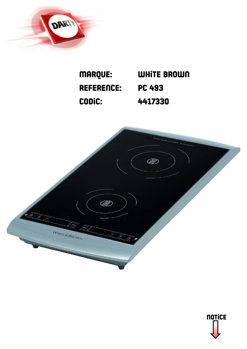 Page 1 de la notice Manuel utilisateur White And Brown PC493