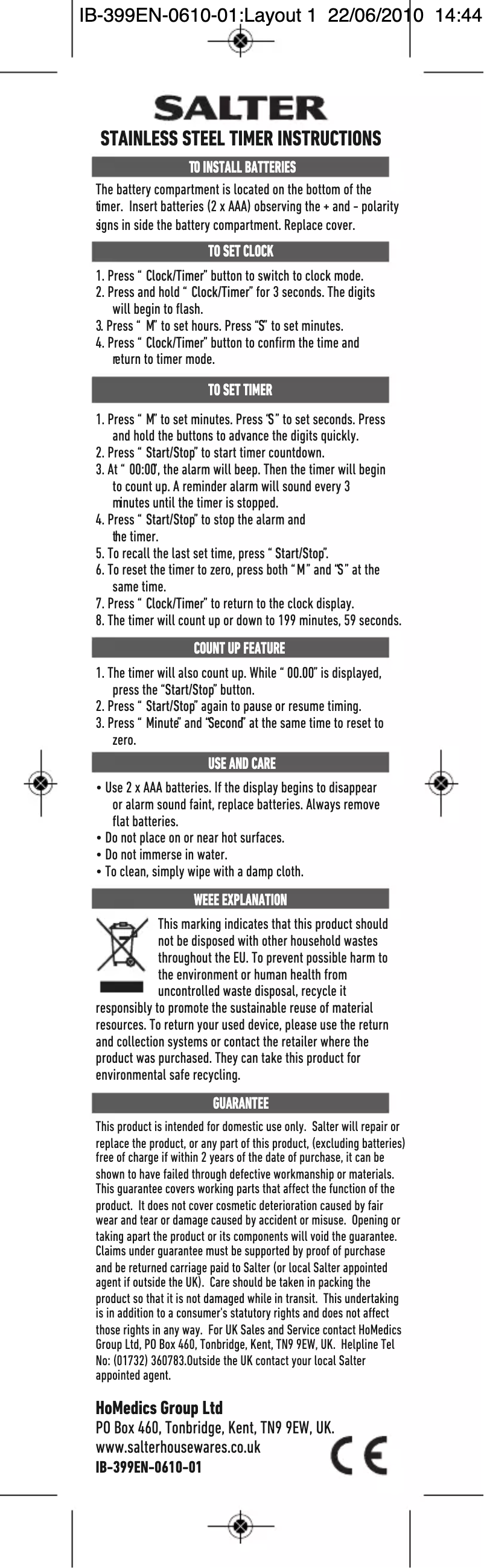 Image de la première page du manuel de l'appareil 399