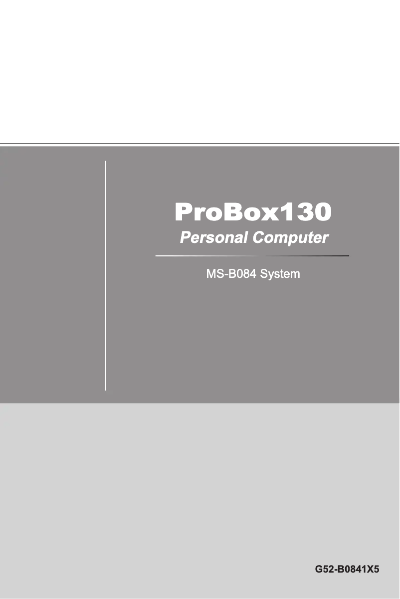 Page 1 de la notice Manuel utilisateur MSI ProBox130 2M