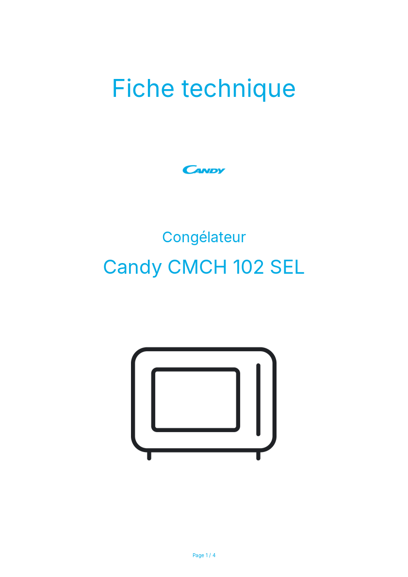 Image de la première page du manuel de l'appareil CMCH 102 SEL