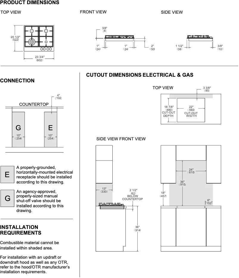 Page n°1 - Instructions / montage Bertazzoni PROF244CTXV