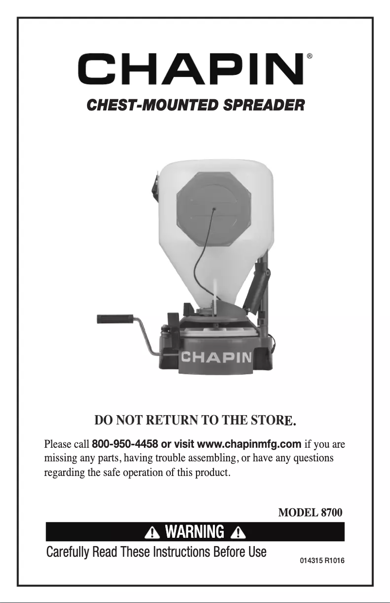 Page 1 de la notice Manuel utilisateur Chapin 8700a