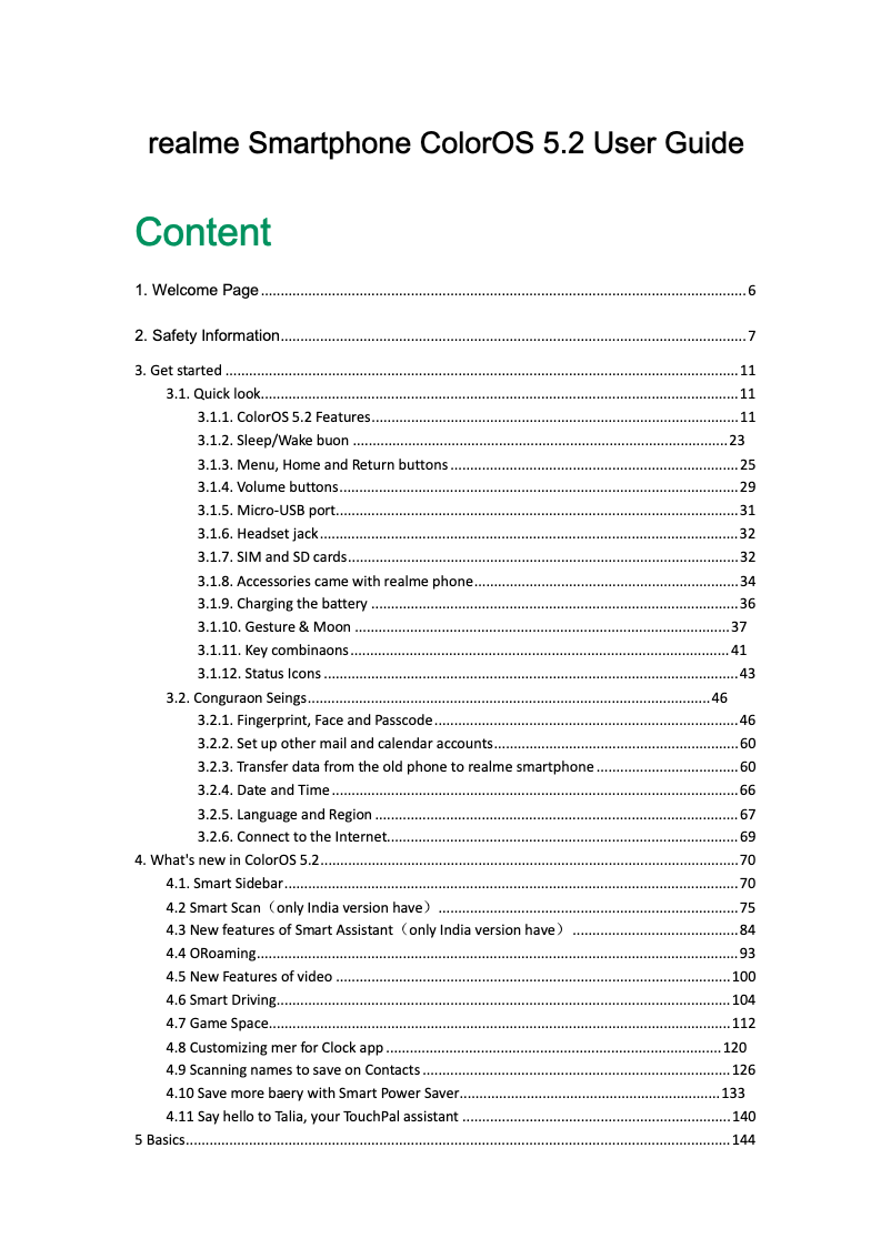 Page 1 de la notice Manuel utilisateur Realme Q2 Pro