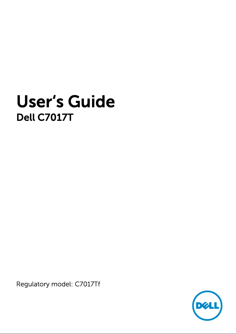 Page 1 de la notice Manuel utilisateur Dell C7017T