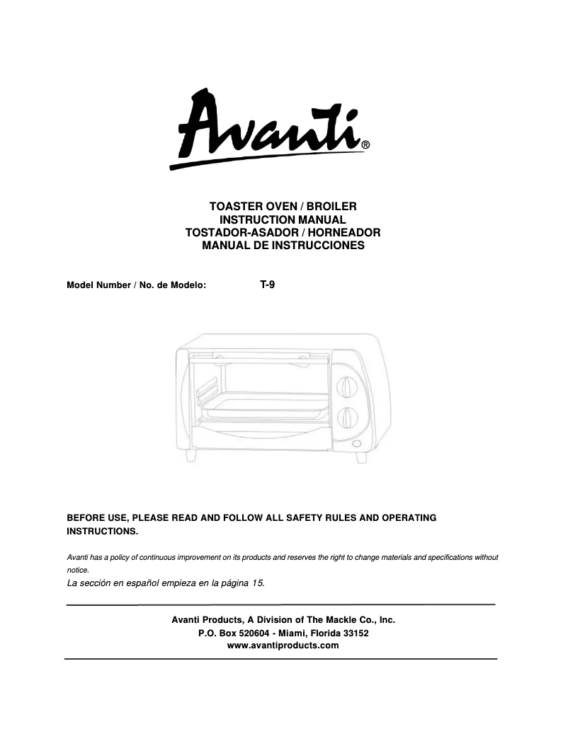 Image de la première page du manuel de l'appareil T-9