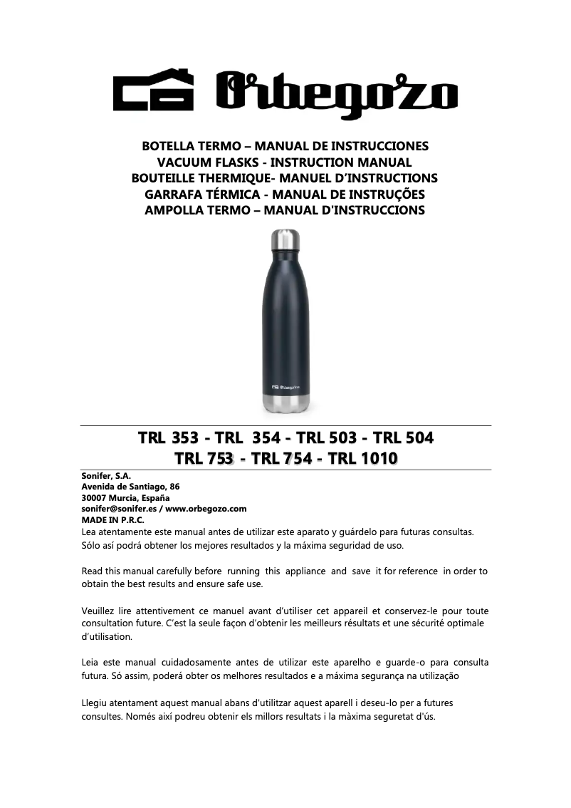 Image de la première page du manuel de l'appareil TRL 504