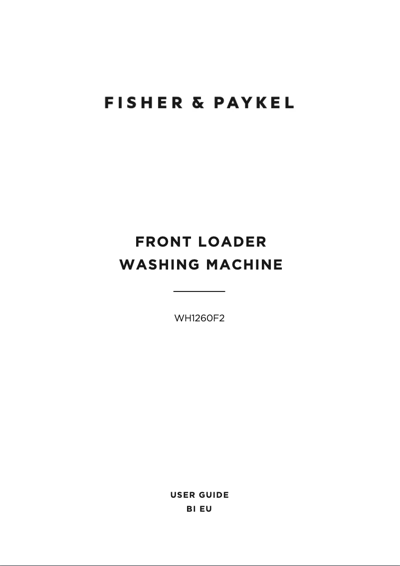 Page 1 de la notice Manuel utilisateur Fisher & Paykel WH1260F2