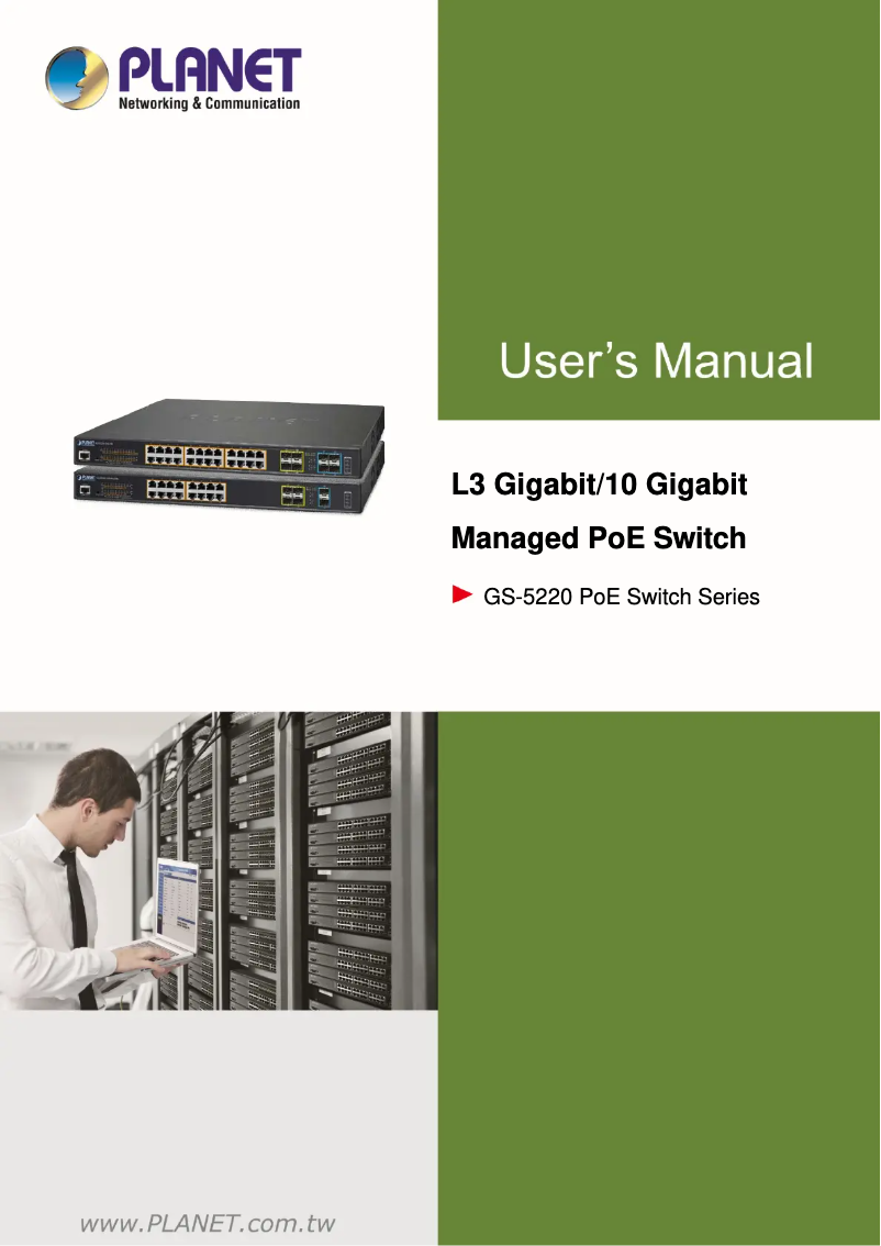 Page 1 de la notice Manuel utilisateur Planet GS-5220-48PL4XR