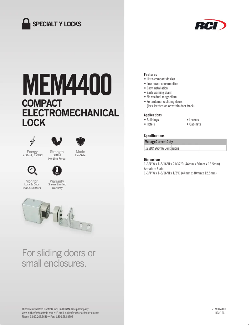 Image de la première page du manuel de l'appareil RCI MEM4400