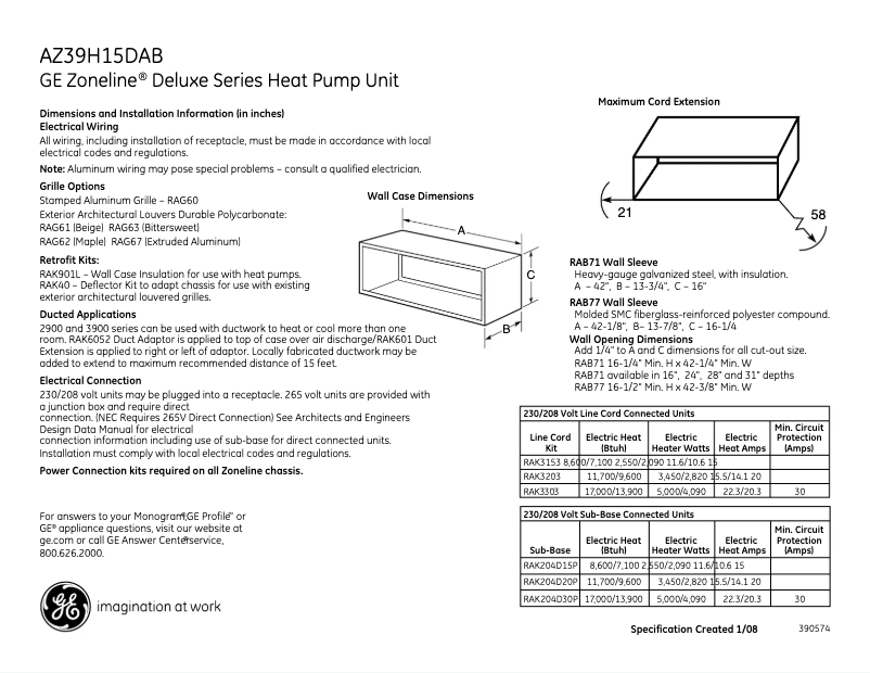 Imagen de la primera página del manual del dispositivo AZ39H15DAB