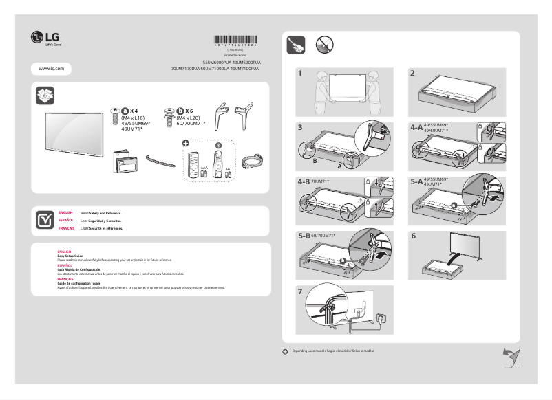 Image de la première page du manuel de l'appareil 49UM6950DUB