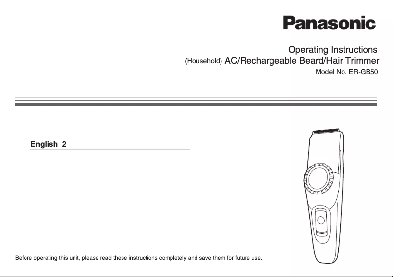 Página 1 del manual Manual de usuario Panasonic ER-GB50