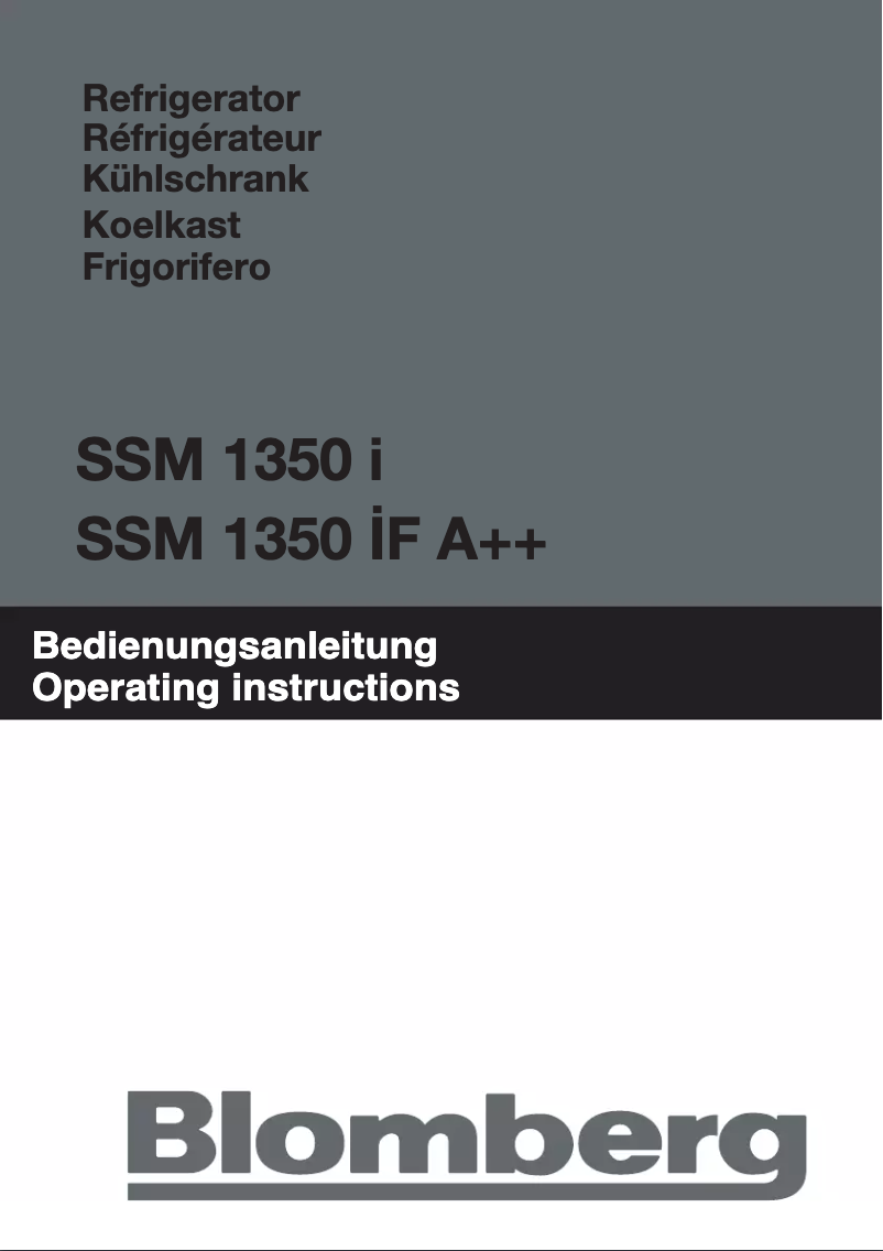 Page n°1 - Manuel utilisateur Blomberg SSM 1350 IF A