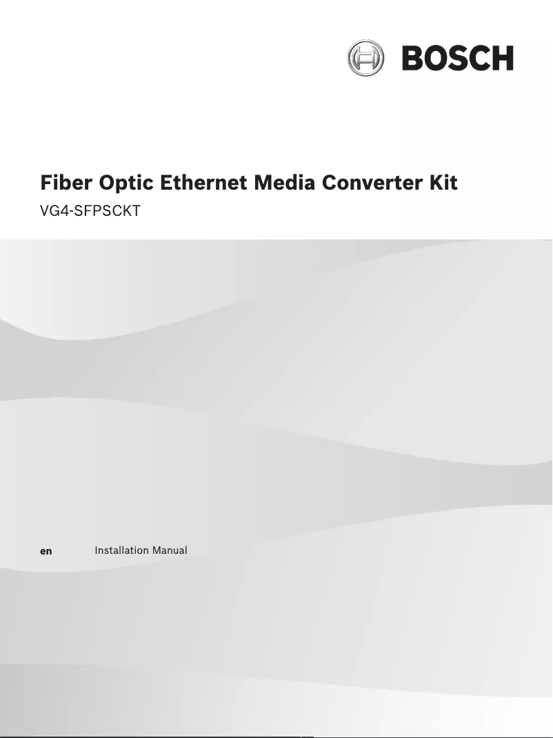 Page 1 de la notice Manuel utilisateur Bosch VG4‑SFPSCKT