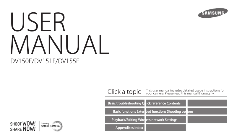 Image de la première page du manuel de l'appareil DV155 F