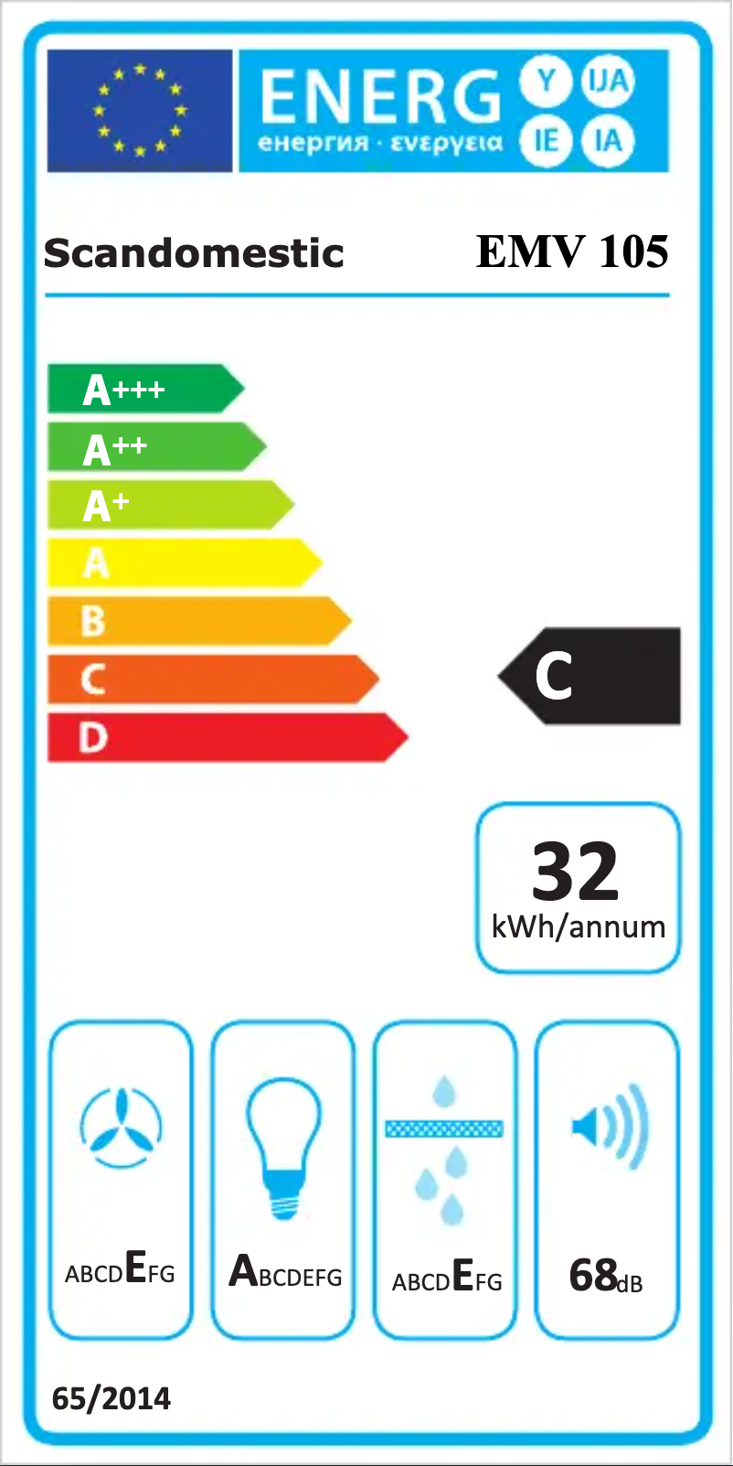 Page n°1 - Label énergétique Scandomestic EMV 105