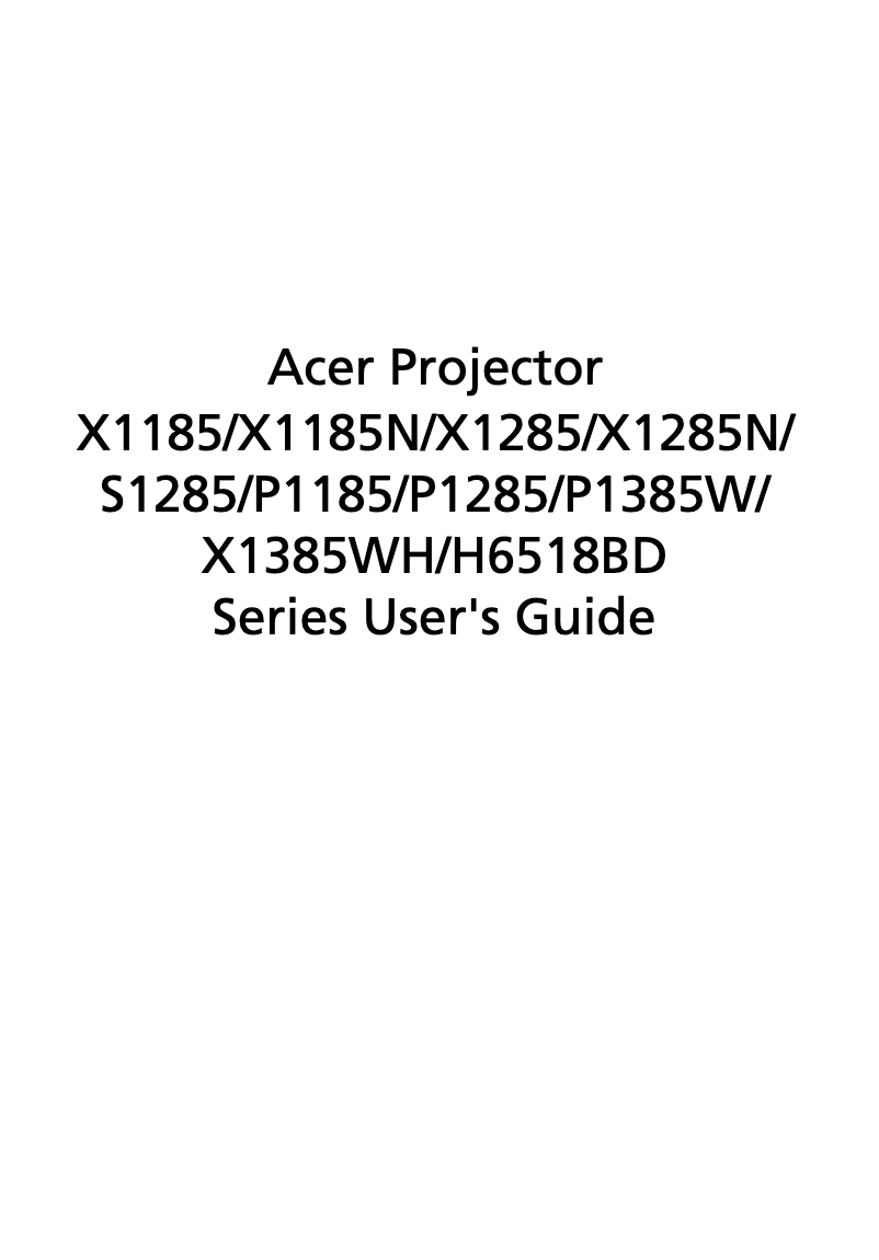 Page n°1 - Manuel utilisateur Acer H6518BD