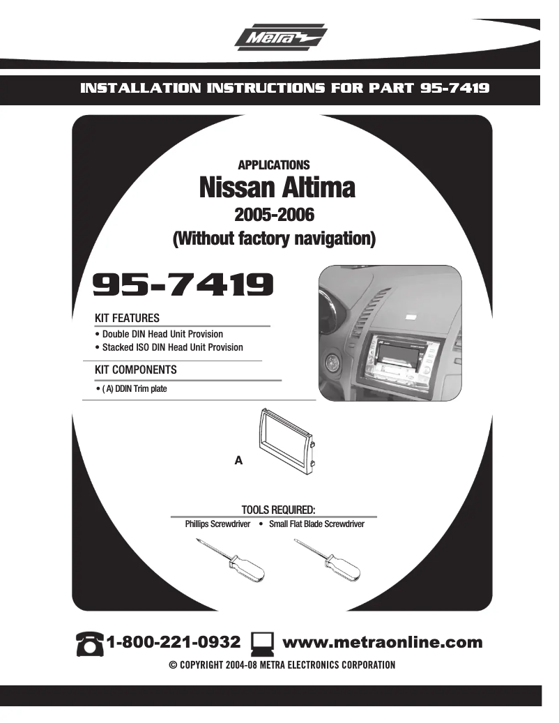 Image de la première page du manuel de l'appareil 95-7419