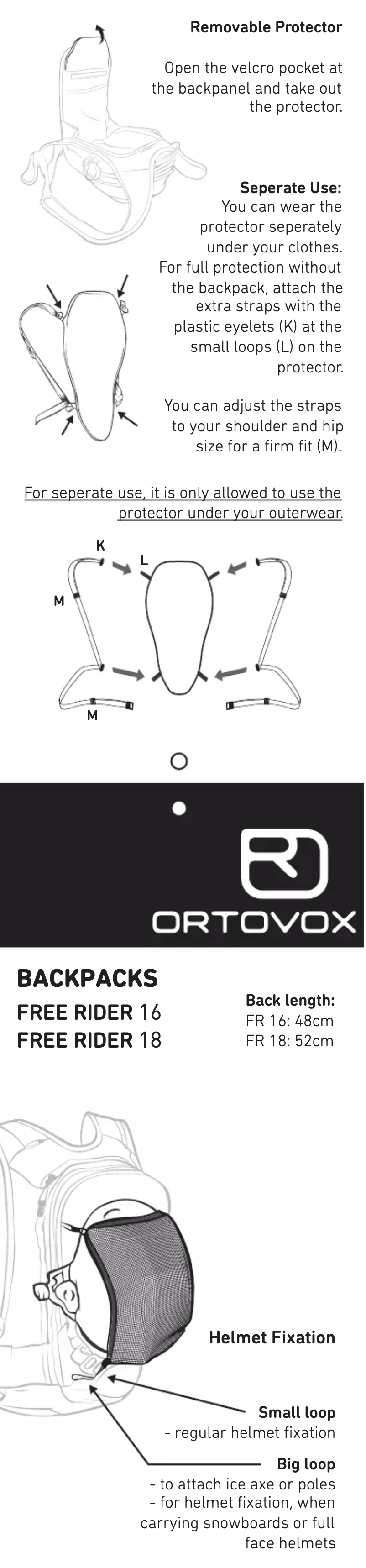 Page n°1 - Manuel utilisateur Ortovox Free Rider 16