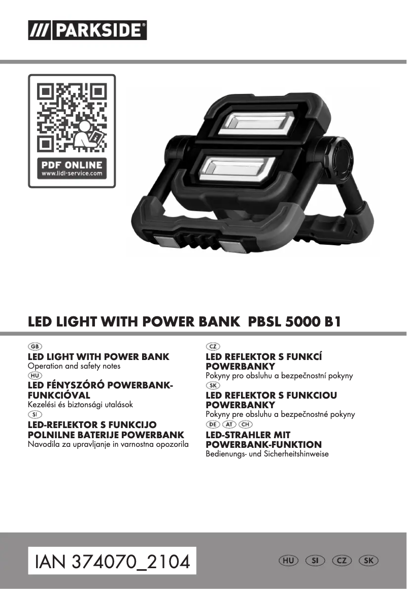 Image de la première page du manuel de l'appareil PBSL 5000 B1