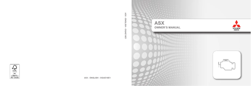 Image de la première page du manuel de l'appareil ASX (2018)