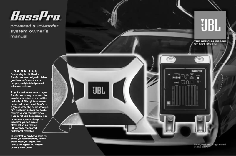 Image de la première page du manuel de l'appareil BassPro