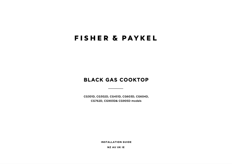 Page n°1 - Guide d'installation Fisher & Paykel CG451DLPGB4
