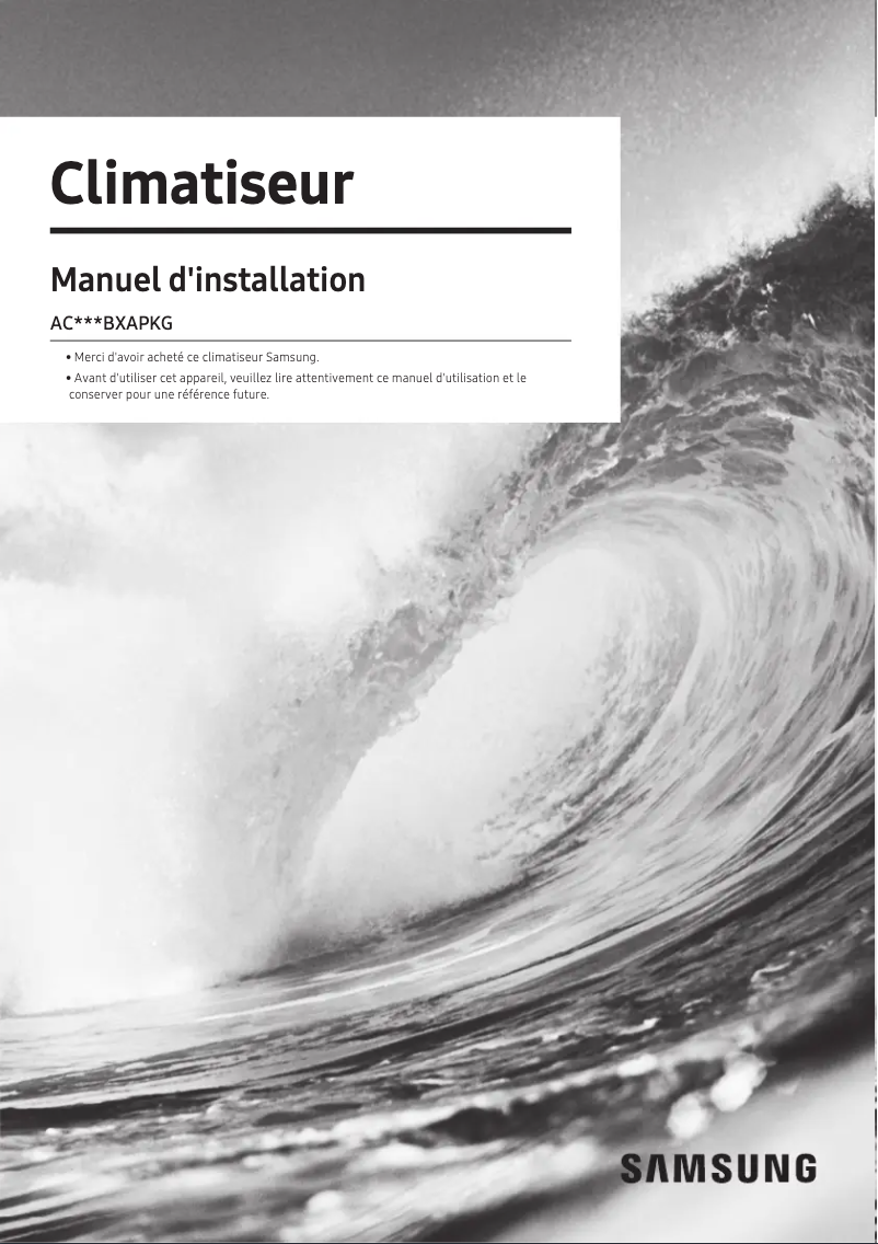 Page 1 de la notice Manuel utilisateur Samsung AC035BXAPKG