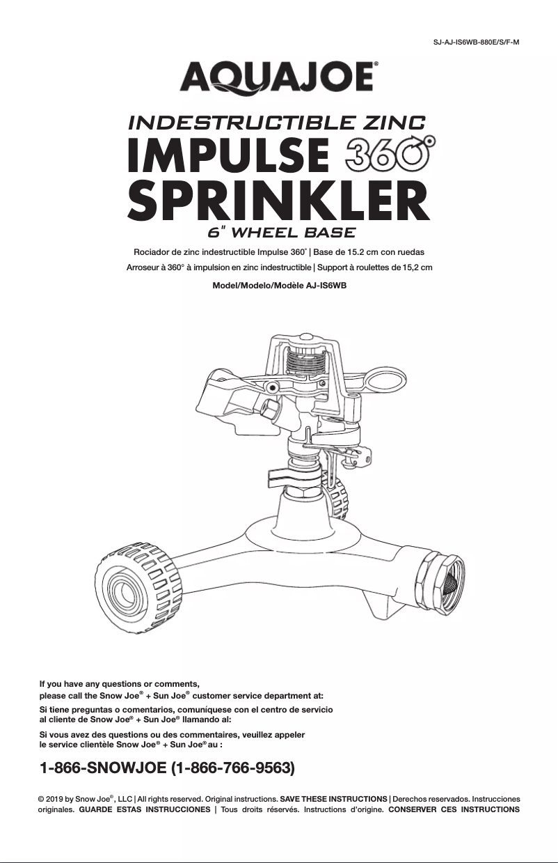 Página 1 del manual Manual de usuario Aqua Joe AJ-IS6WB-RM