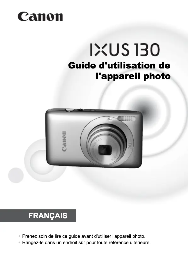 Image de la première page du manuel de l'appareil Ixus 130