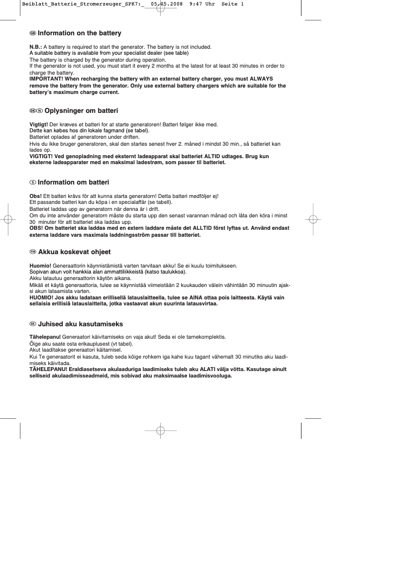 Page 1 de la notice Manuel utilisateur Superior 5000 DD