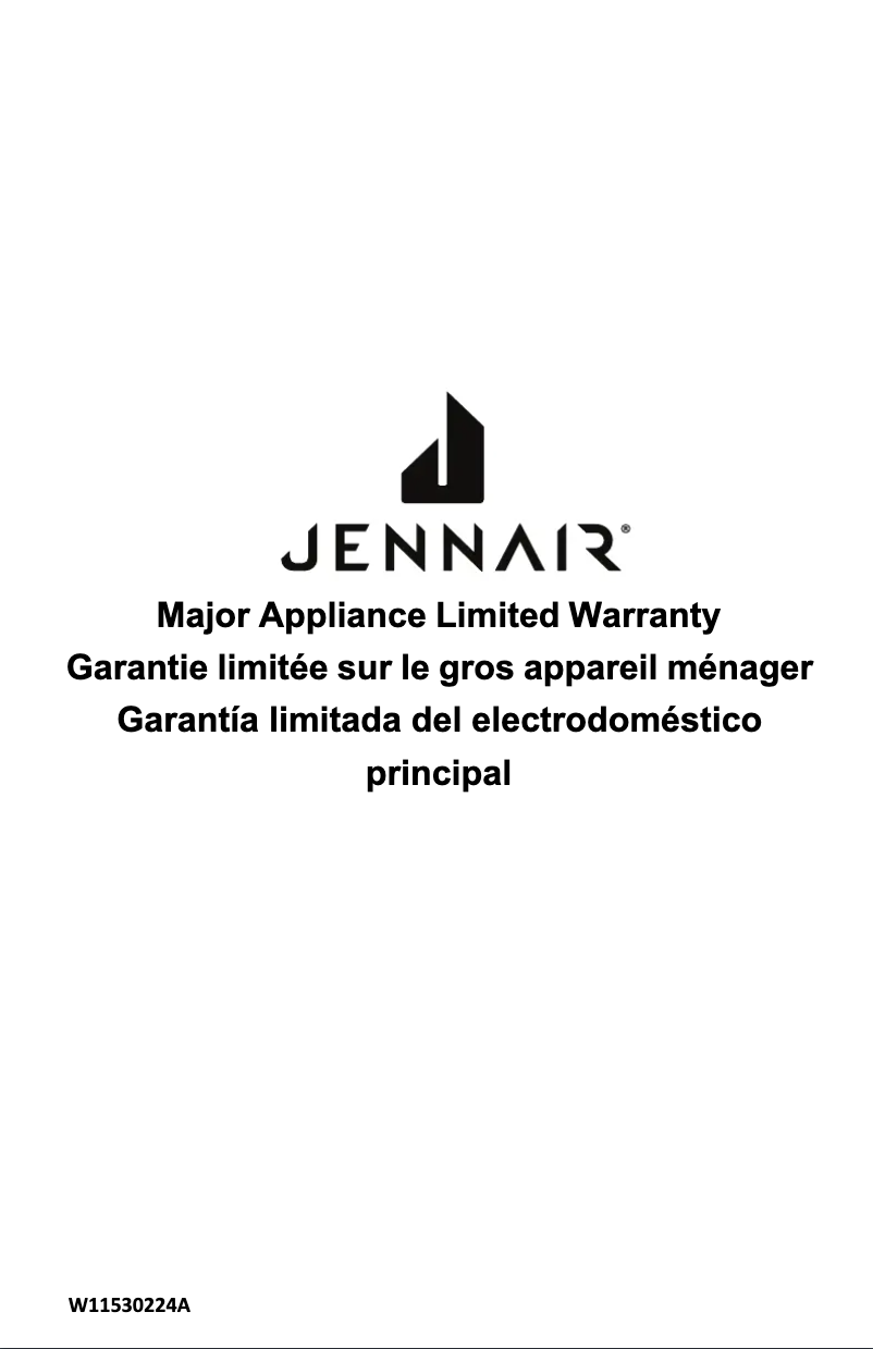 Page n°1 - Informations de garantie JennAir JFC2290REM
