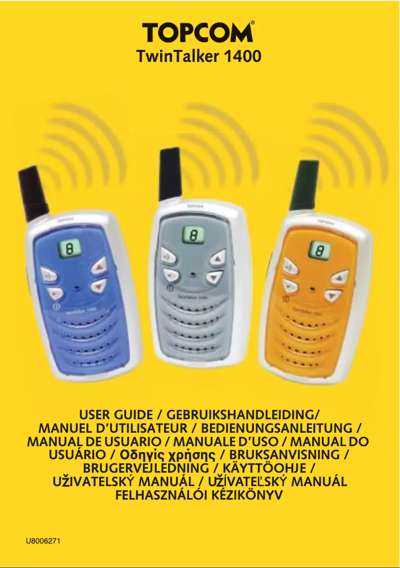 Page n°1 - Manuel utilisateur Topcom Twintalker 1400 micro sp