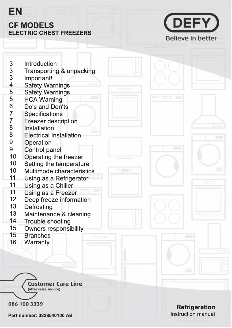 Page 1 de la notice Manuel utilisateur Defy DMF473