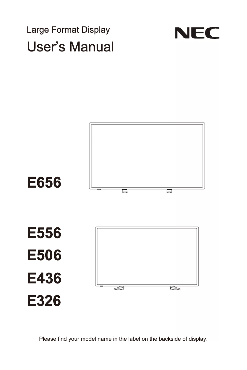 Page 1 de la notice Manuel utilisateur NEC E436