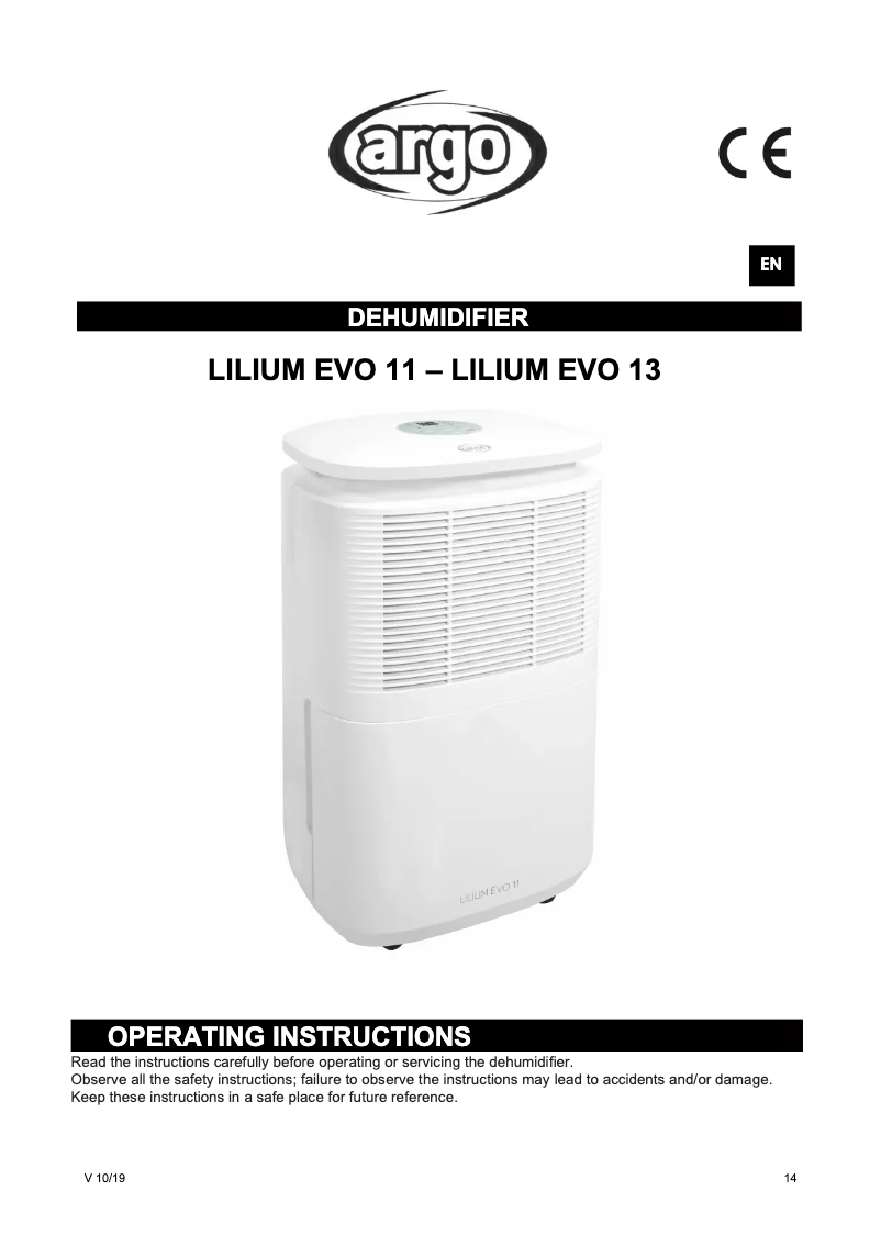 Page 1 of the manual User Manual ARGO Lilium EVO 11