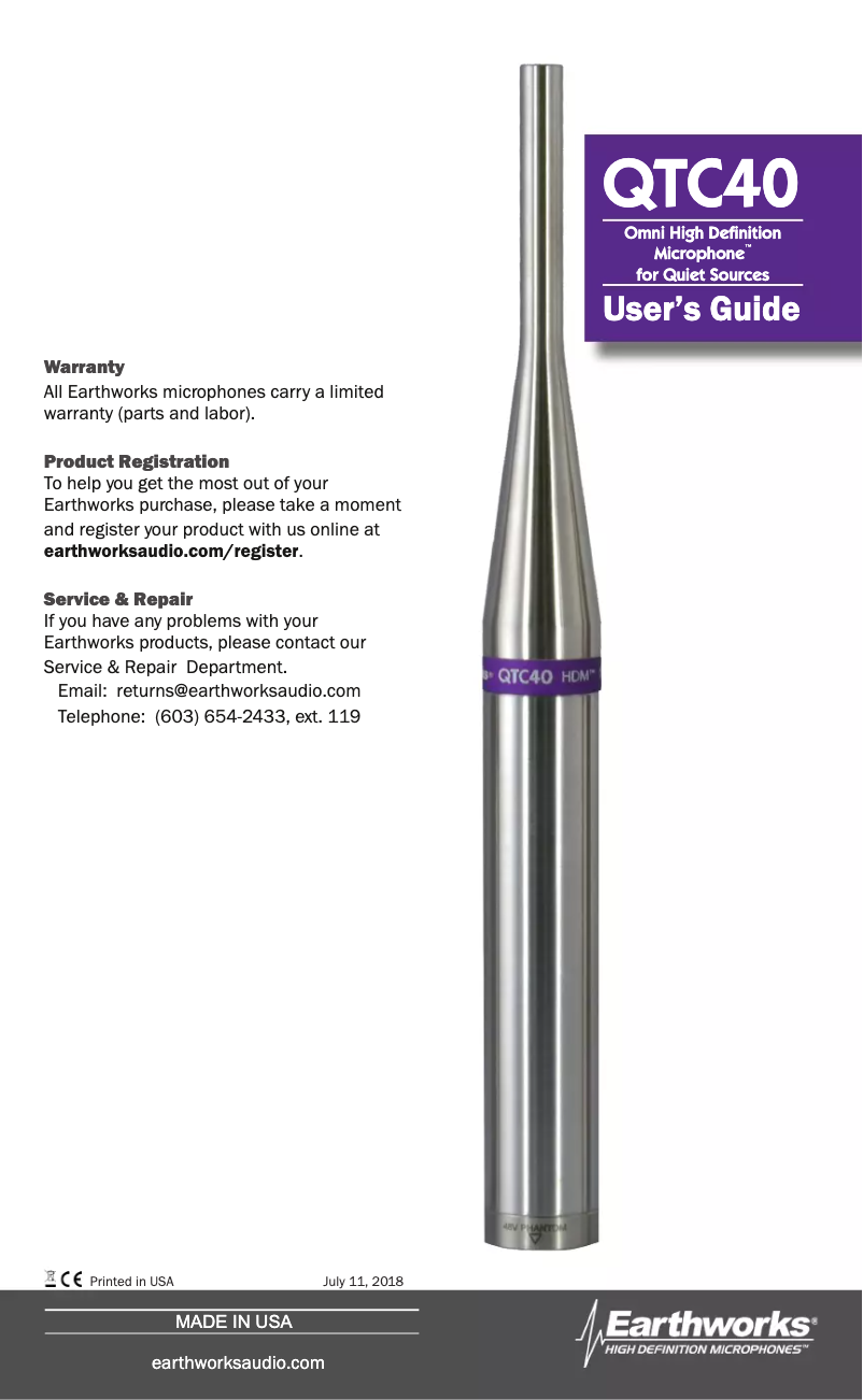 Image de la première page du manuel de l'appareil QTC40
