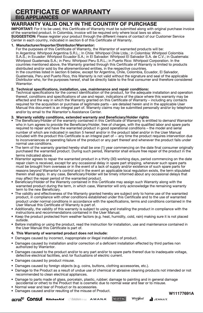 Imagen de la primera página del manual del dispositivo KDFE104HPS