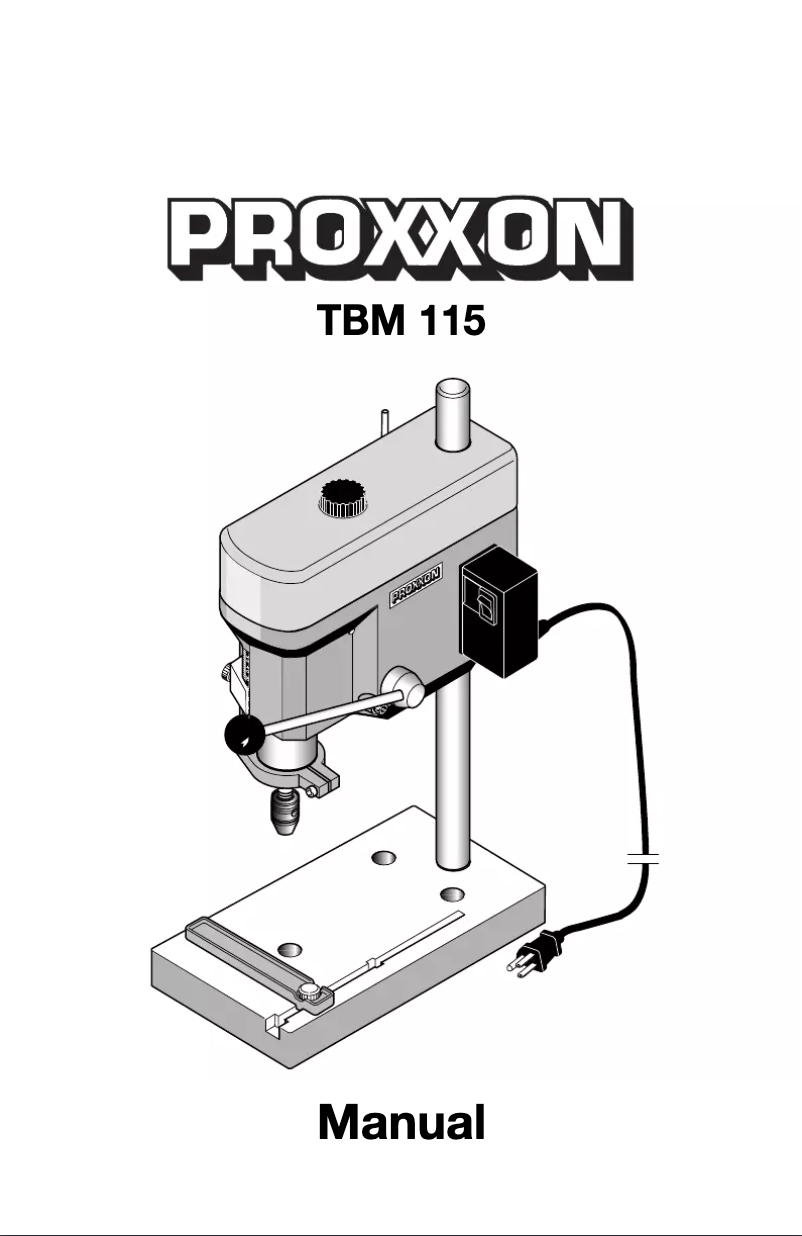 Page 1 de la notice Manuel utilisateur Proxxon TBM 38128